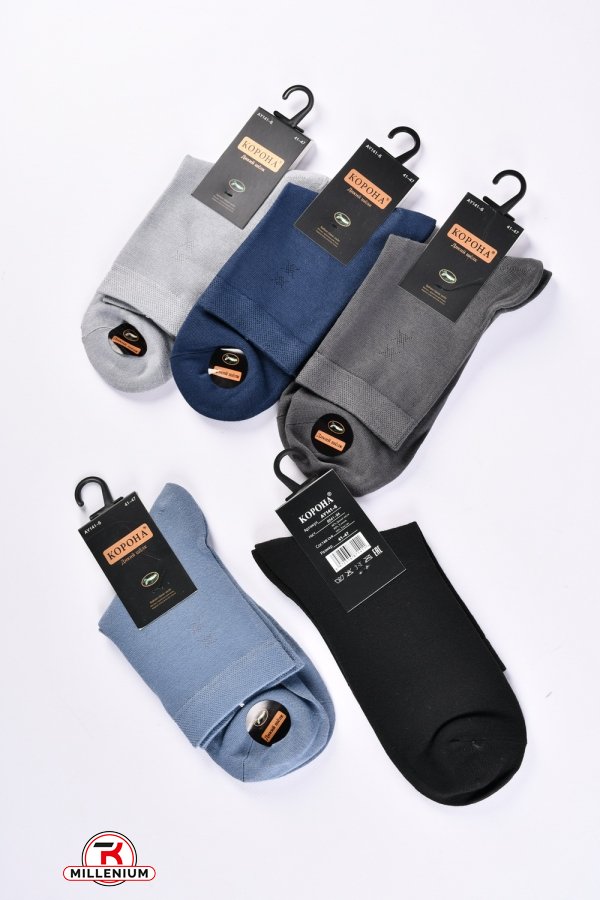 Шкарпетки чоловічі всесезонні розмір 41-47 "Корона" (бавовна 43% шовк 42% еластан 15%) арт.AY141-6