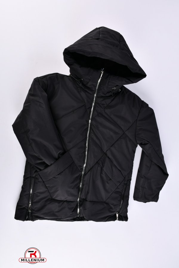 Куртка женская (цв.черный) из плащевки демисезонная "Saint Wish" Размеры в наличии : 48, 54, 56 арт.7035