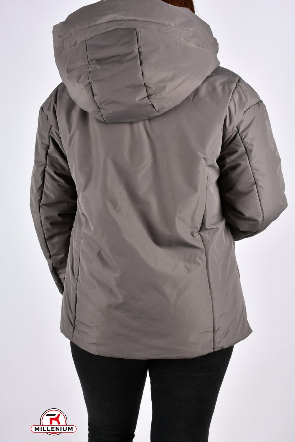 Куртка жіноча (кол. сірий) з плащової тканини демісезонна "Saint Wish" Розміри в наявності : 50, 54 арт.7035