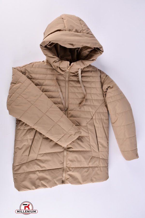 Куртка жіноча (кол. капучино) з плащової тканини демісезонна "Saint Wish" Розмір в наявності : 58 арт.7033