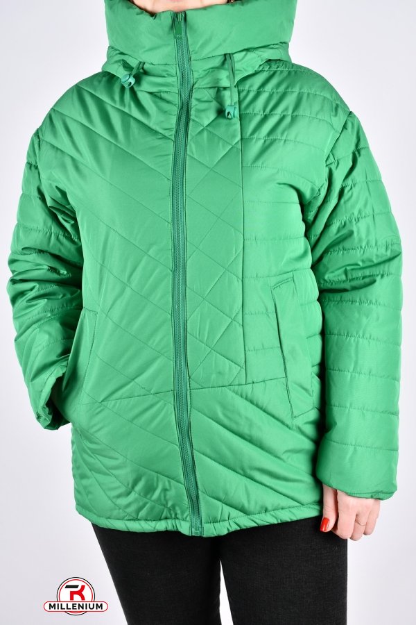 Куртка женская (цв.зеленый) из плащевки демисезонная "Saint Wish" Размеры в наличии : 52, 58 арт.7031
