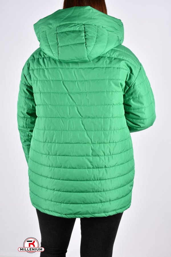 Куртка женская (цв.зеленый) из плащевки демисезонная "Saint Wish" Размеры в наличии : 52, 58 арт.7031