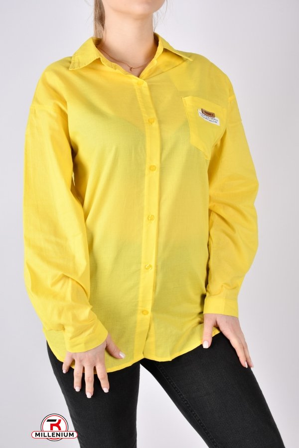 Рубашка женская (цв.жёлтый) "QIANZHIDU" Размеры в наличии : 44, 46, 48, 50, 52 арт.EC16352083