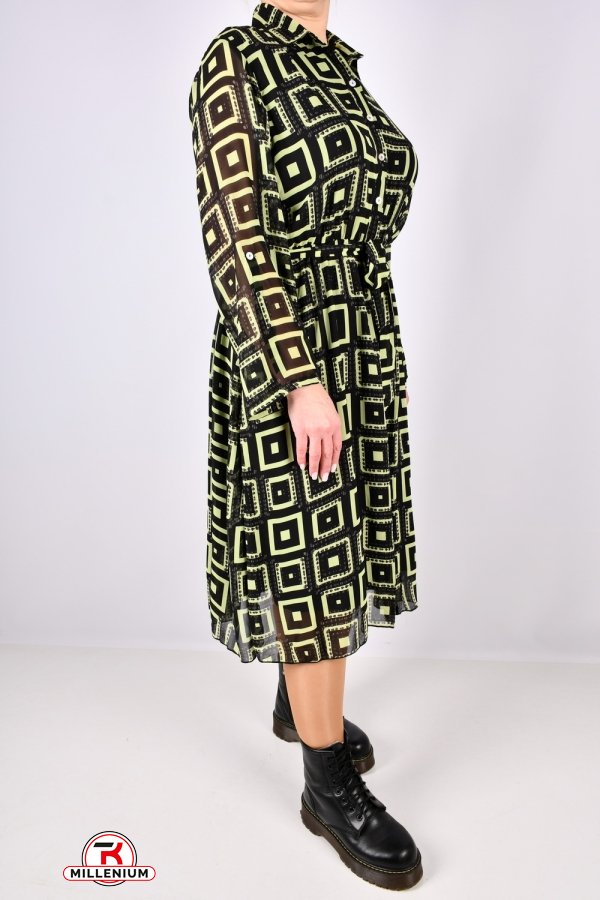 Платье женское (цв.салатовый) шифоновое "QIANZHIDU" Размеры в наличии : 48, 50, 52, 54, 56 арт.EL15951884