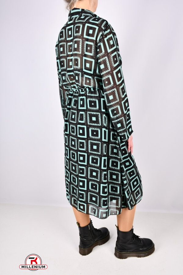 Платье женское (цв.бирюзовый) шифоновое "QIANZHIDU" Размеры в наличии : 48, 50, 52, 54, 56 арт.EL15951884