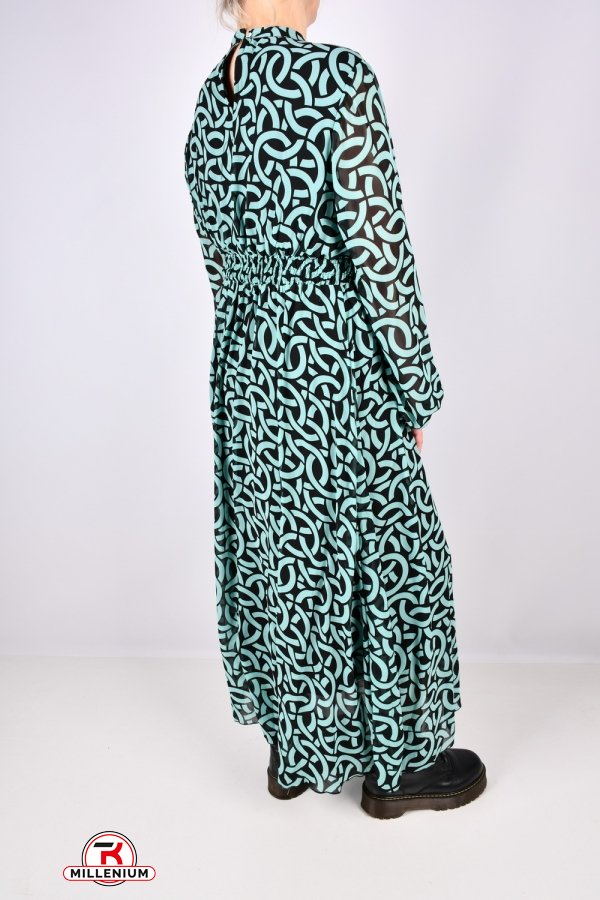 Платье женское (цв.бирюзовый) шифоновое "QIANZHIDU" Размеры в наличии : 50, 52, 54, 56, 58 арт.EL15951885