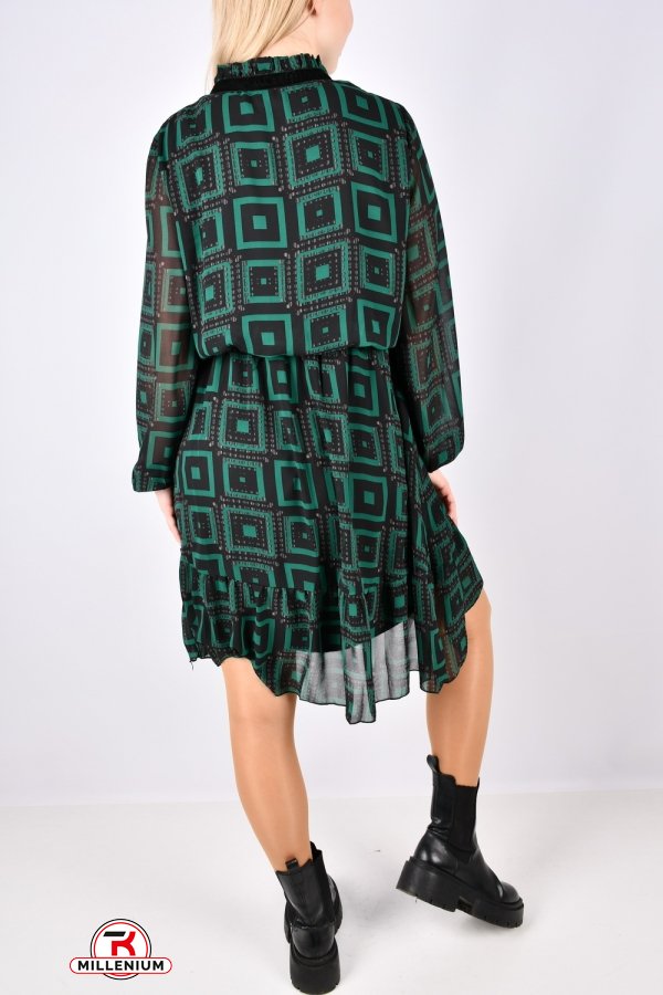 Платье женское (цв.зелёный) шифоновое "QIANZHIDU" Размеры в наличии : 42, 44, 46, 48, 50 арт.EL16051890