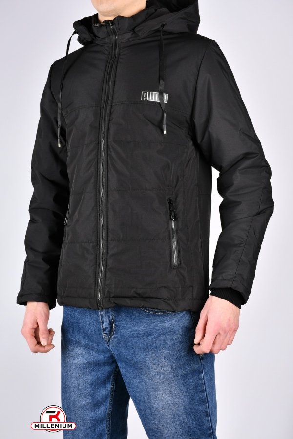 Куртка мужская демисезонная (цв.чёрный) из плащёвки Размеры в наличии : 46, 48, 50, 54 арт.242