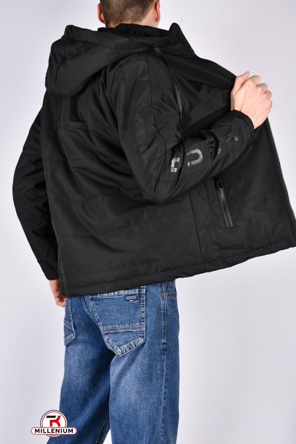 Куртка мужская демисезонная (цв.чёрный) из плащёвки Размеры в наличии : 46, 48, 50, 54 арт.242