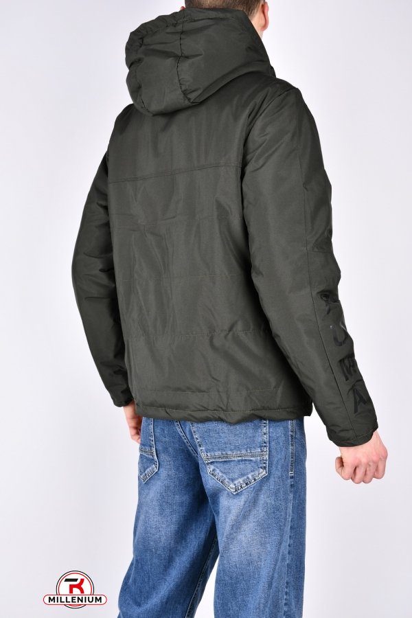 Куртка мужская демисезонная (цв.хаки) из плащёвки Размеры в наличии : 48, 50, 52, 56 арт.242