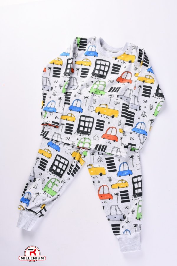 Пижама для мальчика (цв.серый) (ткань интерлок) размер 86-92 арт.228334