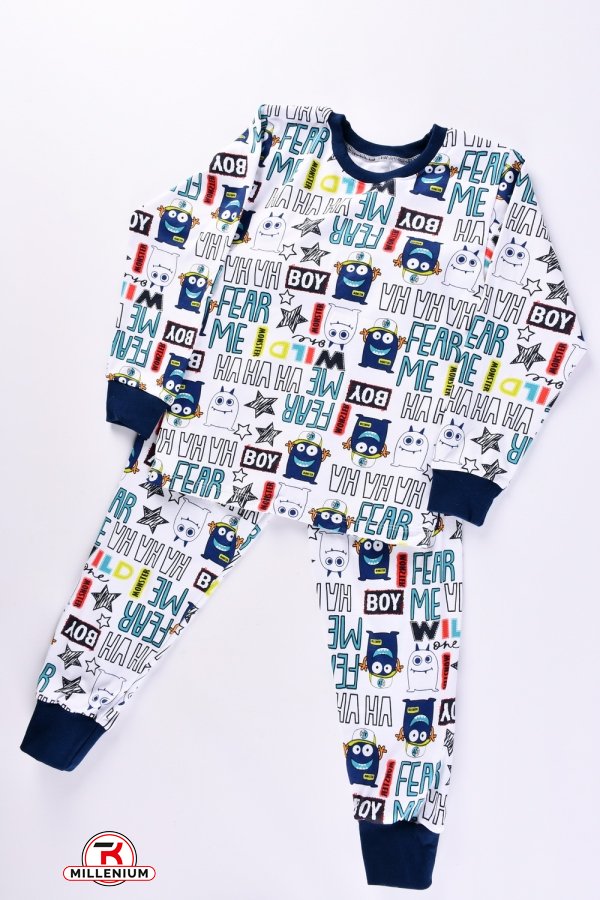 Пижама детская (цв.белый) (ткань интерлок) размер 110-116 арт.228334