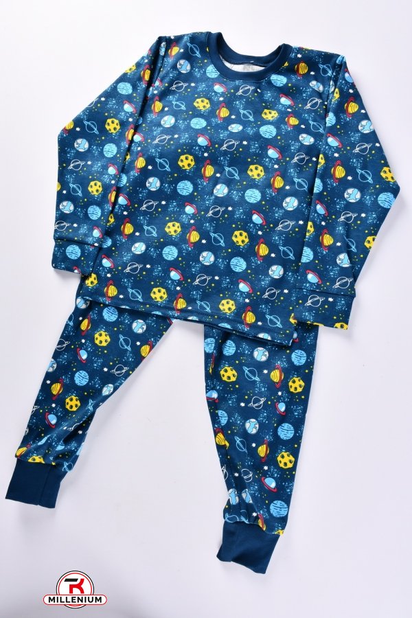 Пижама для мальчика (цв.т.синий) (ткань интерлок) размер 110-116 арт.228334