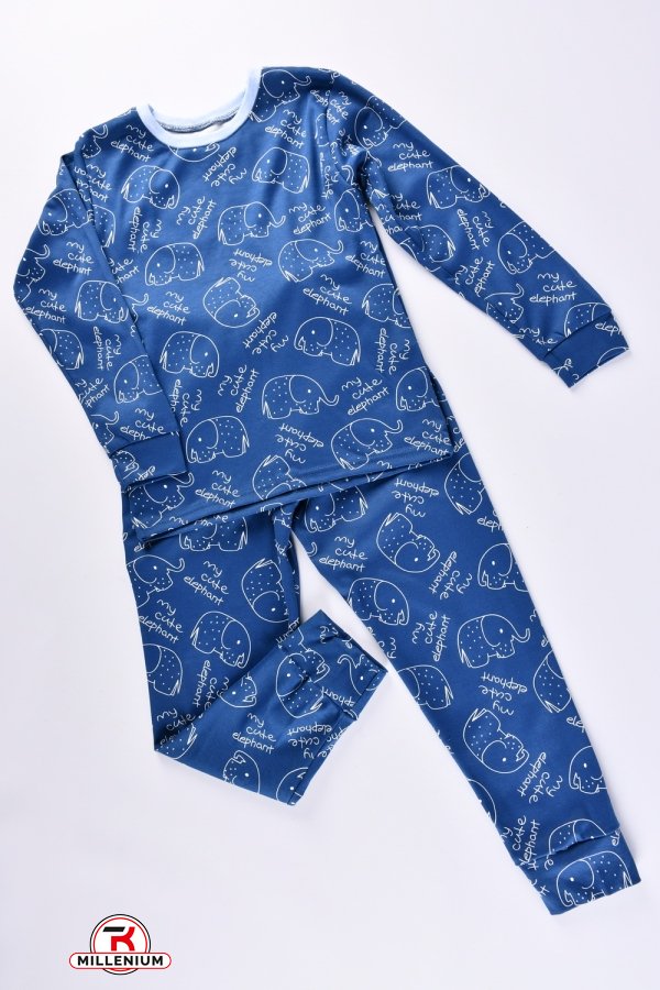 Пижама детская (цв.т.синий) (ткань интерлок) размер 122-128 арт.228334