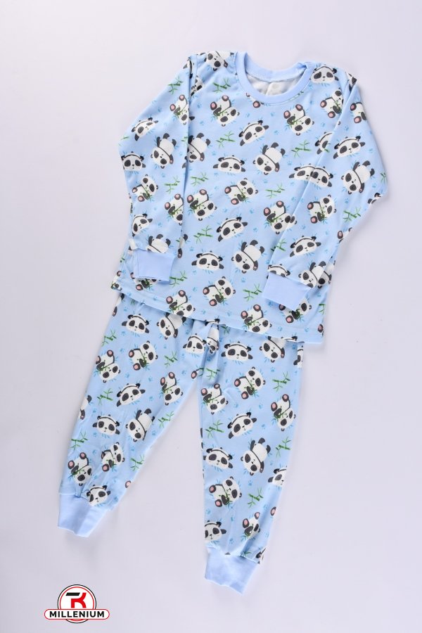 Пижама детская (цв.голубой) (ткань интерлок) размер 98-104 арт.228334
