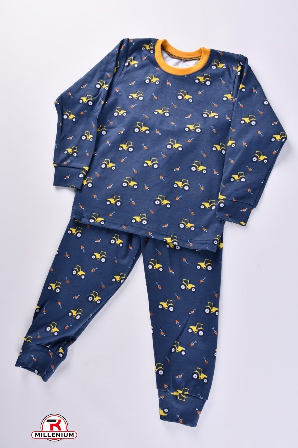 Пижама для мальчика (цв.т.синий) (ткань интерлок) размер 98-104 арт.228334