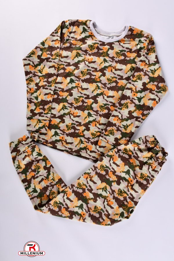 Пижама для мальчика (цв.хаки) (ткань интерлок) размер 128-134 арт.228334