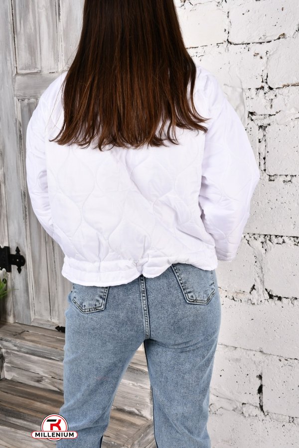 Куртка женская (цв.белый) демисезонная из плащевки "Asist" Размеры в наличии : 42, 44, 46 арт.329