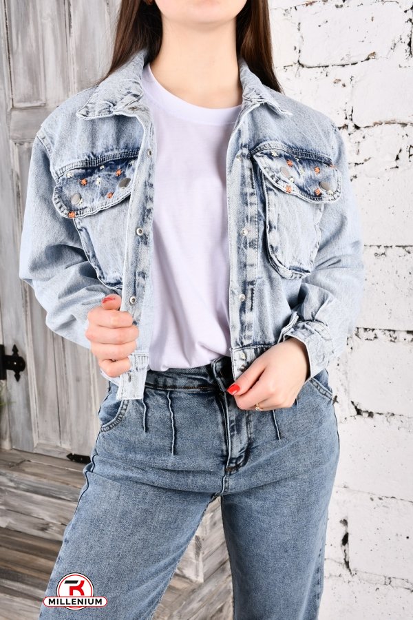 Пиджак джинсовый котоновый "KAMERA" Размеры в наличии : 42, 44, 46 арт.400