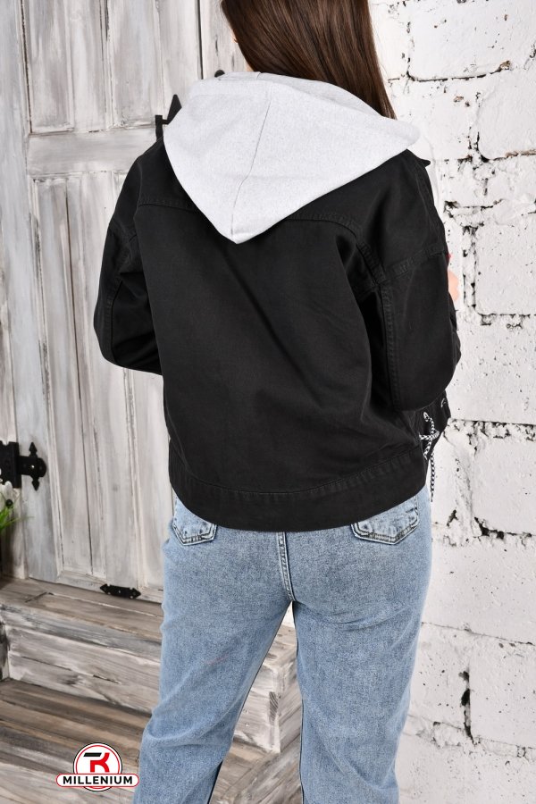 Жіночий піджак котоновий (кол. чорний) "KAMERA" Розміри в наявності : 44, 46 арт.424