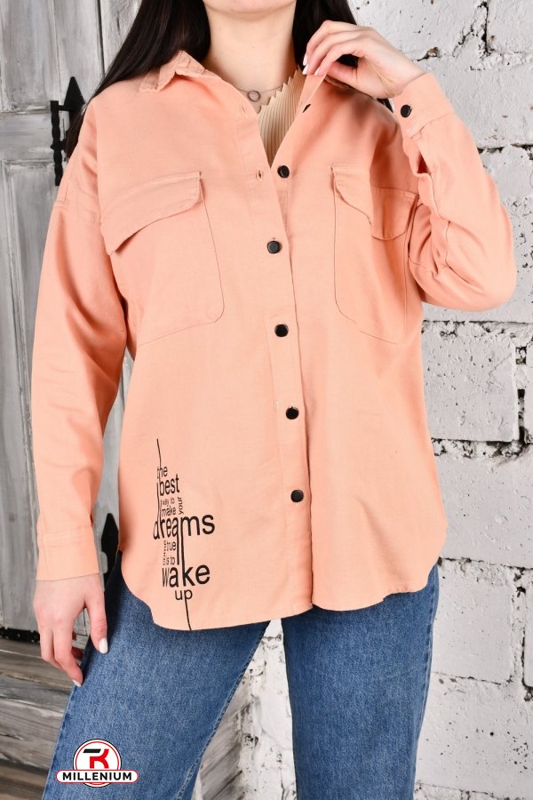Рубашка женская котоновая (цв.персиковый) "Asist" Размеры в наличии : 42, 44, 46 арт.3900