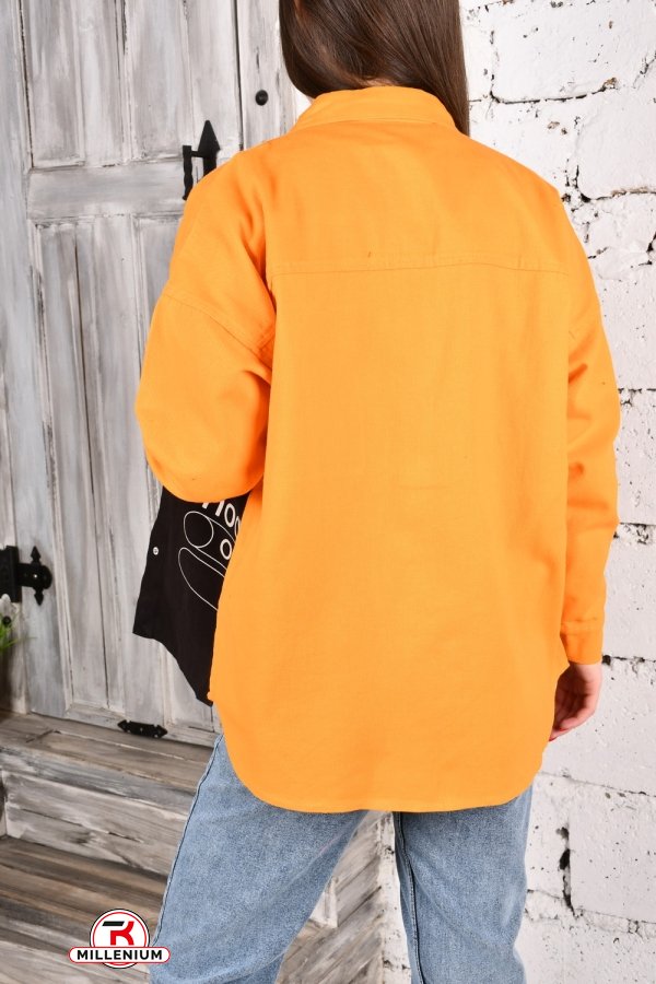 Рубашка женская котоновая (цв.оранжевый/черный) "Asist" Размеры в наличии : 42, 44, 46 арт.3922