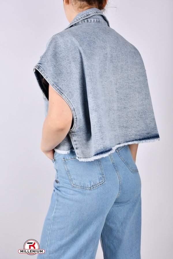 Жилетка жіноча джинсова модель OVERSIZE Розміри в наявності : 44, 46 арт.S-5067-R