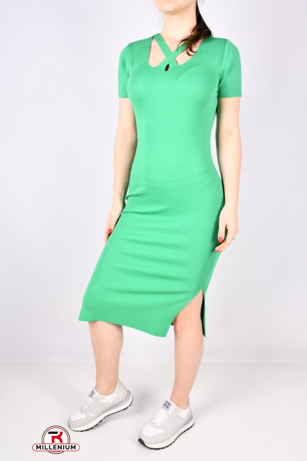 Сукня жіноча (кол. зелений) тонкого в'язання "FOREST" розмір 40-42 арт.21463