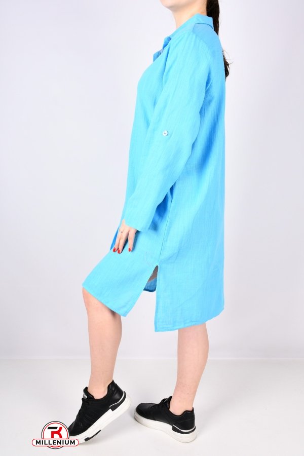 Сукня жіноча (кол. блакитний) тканина льон "LIVE STYLE" Розміри в наявності : 40, 44, 46 арт.1063