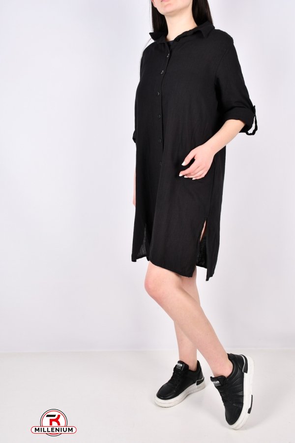 Сукня жіноча (кол. чорний) тканина льон "LIVE STYLE" Розміри в наявності : 40, 42, 44, 46 арт.1063