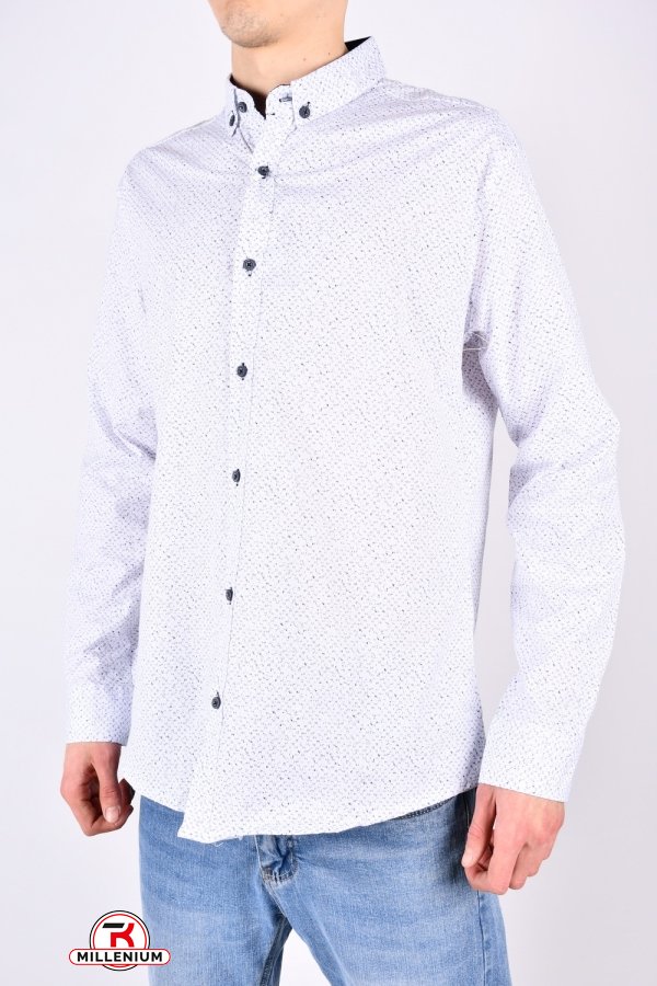 Рубашка мужская Slim Fit (цв.белый) стрейчевая "G-PORT" Размеры в наличии : 46, 52, 54 арт.410