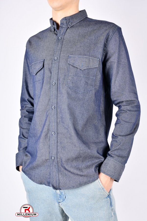 Рубашка мужская Slim Fit (цв.синий) котоновая "G-PORT" Размеры в наличии : 46, 48, 50, 52, 54 арт.джинс