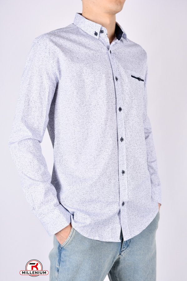 Рубашка мужская Slim Fit (цв.белый) стрейчевая "G-PORT" Размеры в наличии : 48, 50, 52, 54, 56 арт.425