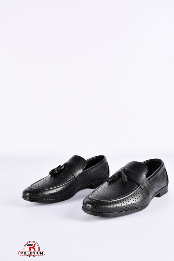 Чоловічі туфлі з натуральної шкіри (кол. чорний) "FOSCO" Розміри в наявності : 40, 41, 42, 43, 44 арт.BRC6501