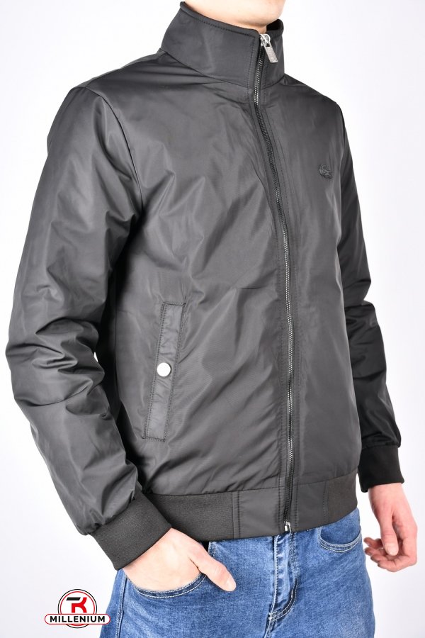 Куртка мужская (цв.черный) демисезонная из плащевки "Lacoste" Размеры в наличии : 48, 52, 54, 56 арт.1139