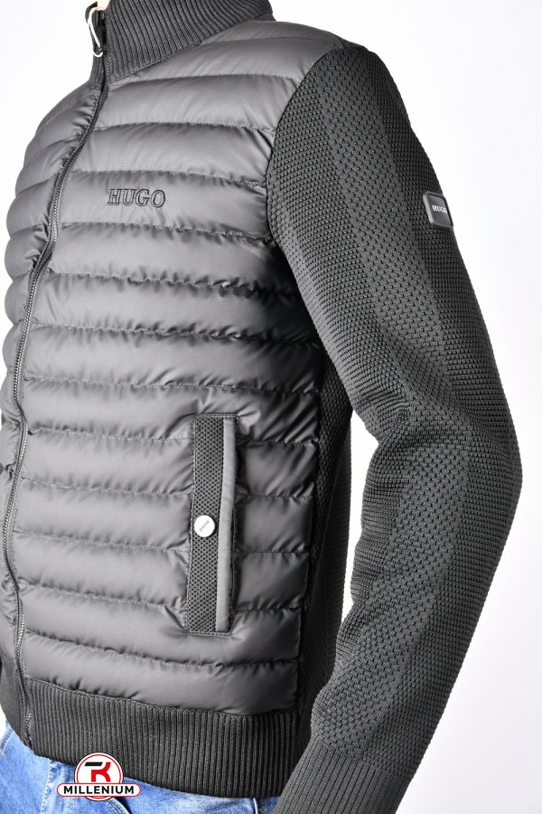 Куртка мужская тканевая (цв.черный) со вставками плащевки "Hugo Boss" Размеры в наличии : 48, 54, 56 арт.1288