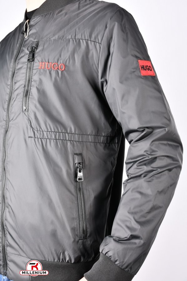 Куртка мужская (цв.черный) демисезонная из плащевки "Hugo Boss" Размер в наличии : 50 арт.9569435
