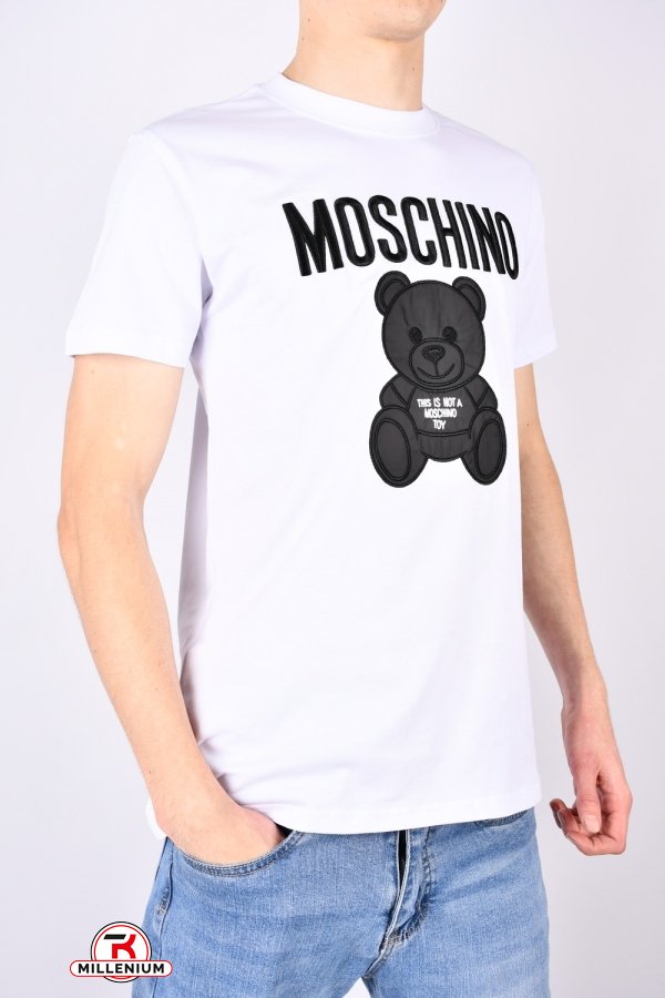 Футболка чоловіча (кол. білий) трикотажна "Moschino" Розмір в наявності : 50 арт.5103