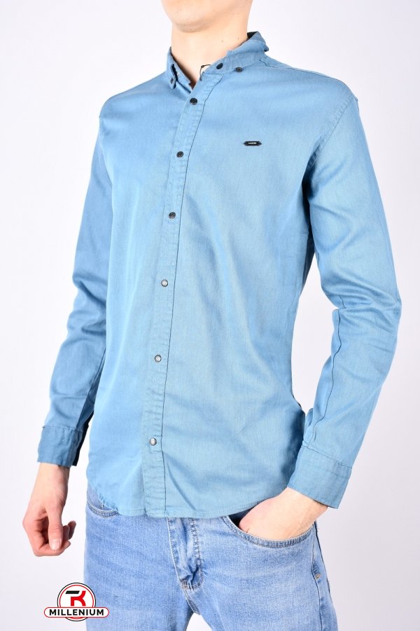 Рубашка мужская (цв.синий) "LAGERS" состав 95%Cotton 5%Lycra Размеры в наличии : 46, 48, 50, 52 арт.720