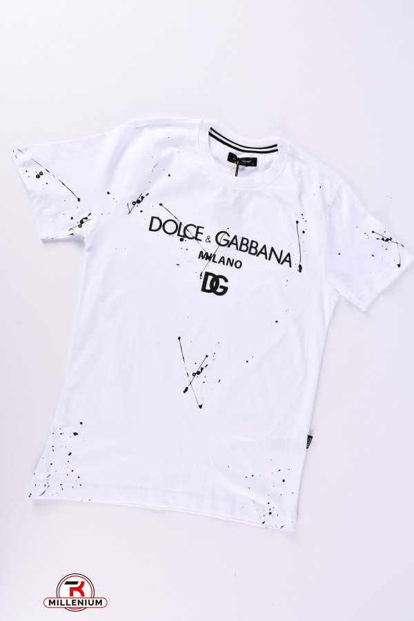 Футболка чоловіча (кол. білий) 100% cotton "Dolce Розміри в наявності : 48, 52, 54, 56 арт.Dolce&Gabbana