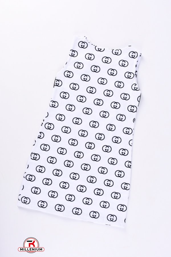 Платье для девочки (цв.белый) трикотажное "GUCCI" Рост в наличии : 92, 104, 128, 140 арт.34179