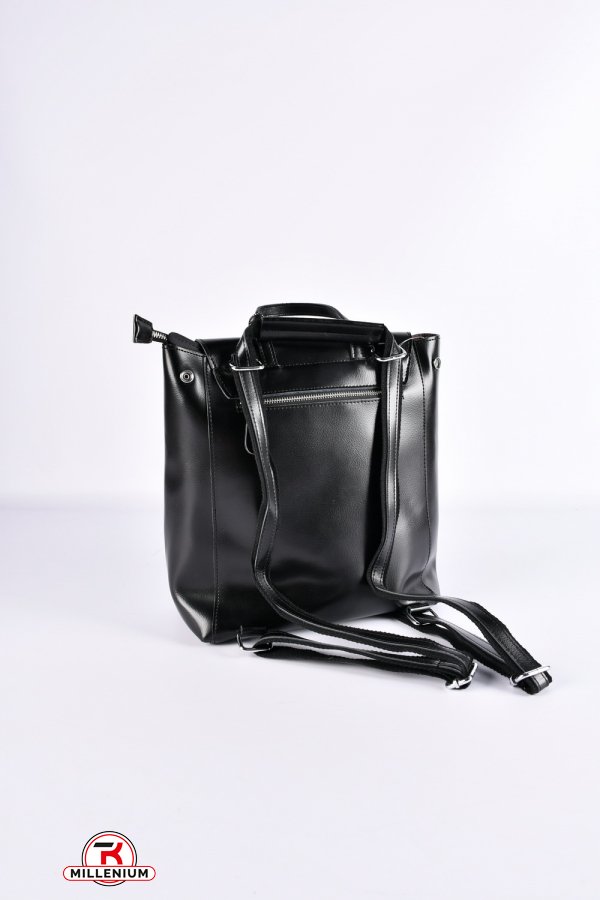 Рюкзак (цв.черный) из натуральной кожи размер 31/27/12см арт.375