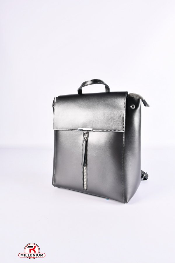 Рюкзак (колір сірий) з натуральної шкіри розмір 31/27/12см арт.375