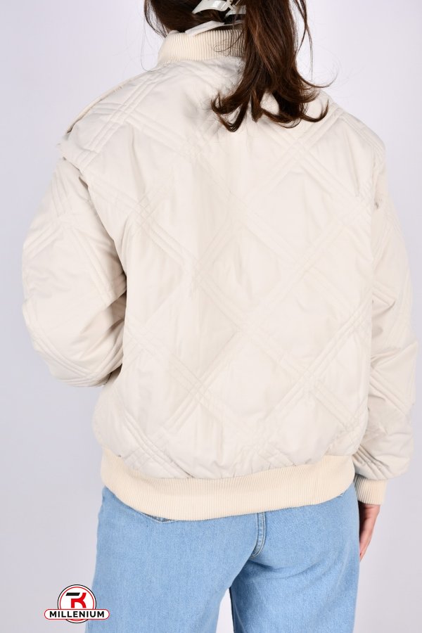 Куртка жіноча демісезонна (кол. кремовий) з плащової тканини. Розміри в наявності : 42, 44, 46, 48 арт.68108