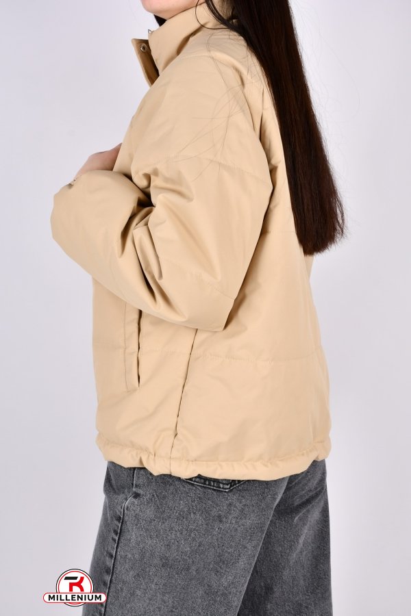 Куртка жіноча демісезонна (кол. латте) з плащової тканини. Розміри в наявності : 46, 48, 50 арт.2309