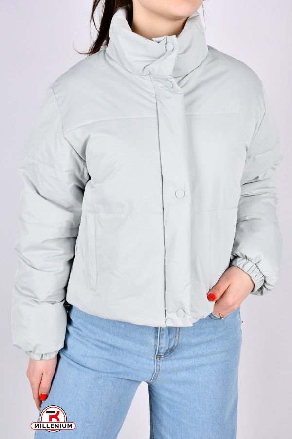 Куртка жіноча демісезонна (кол. м'яти) з плащової тканини. Розміри в наявності : 44, 46 арт.23352