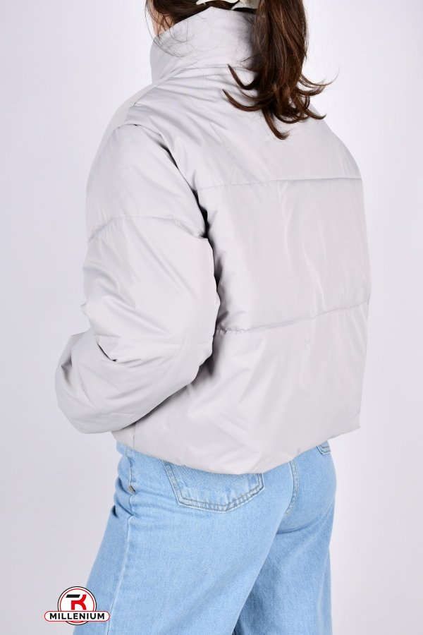 Куртка жіноча демісезонна (колір сірий) з плащової тканини. Розмір в наявності : 48 арт.23352