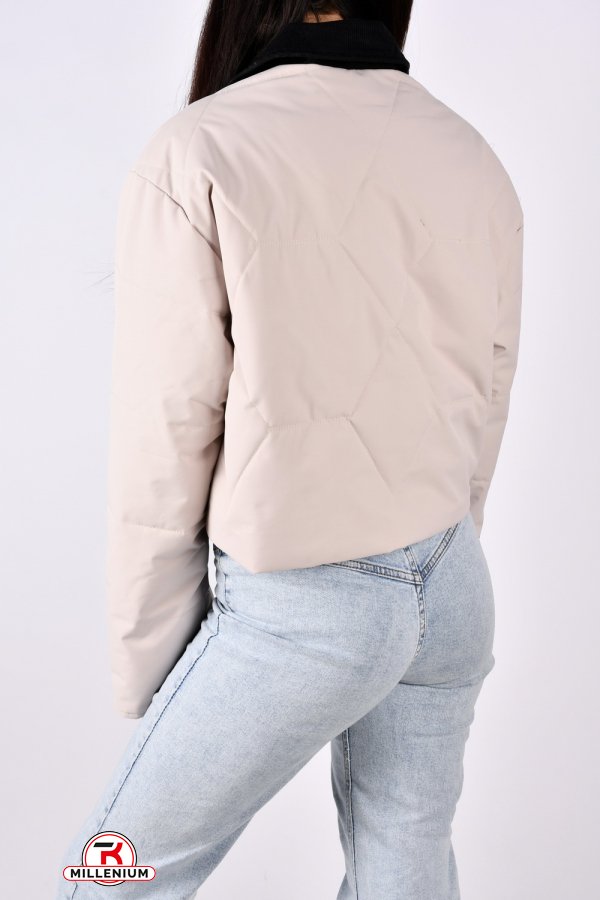Куртка жіноча демісезонна (кол. латте) з плащової тканини. Розміри в наявності : 48, 50 арт.8288