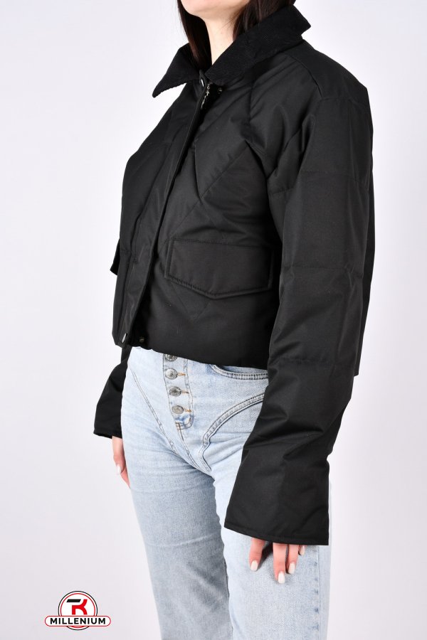 Куртка жіноча демісезонна (кол. чорний) з плащової тканини. Розміри в наявності : 44, 46, 48, 50 арт.8288