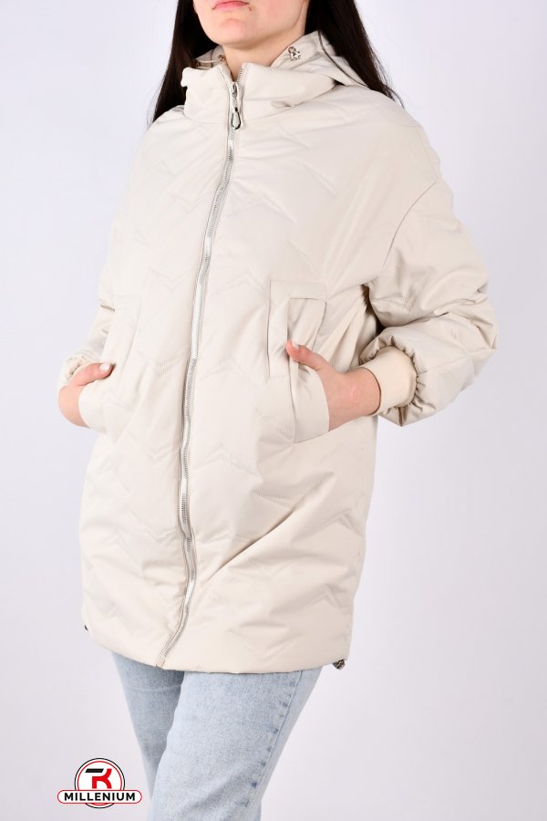 Куртка жіноча демісезонна (кол. кремовий) з плащової тканини. Розміри в наявності : 44, 46, 48, 50, 52 арт.6868
